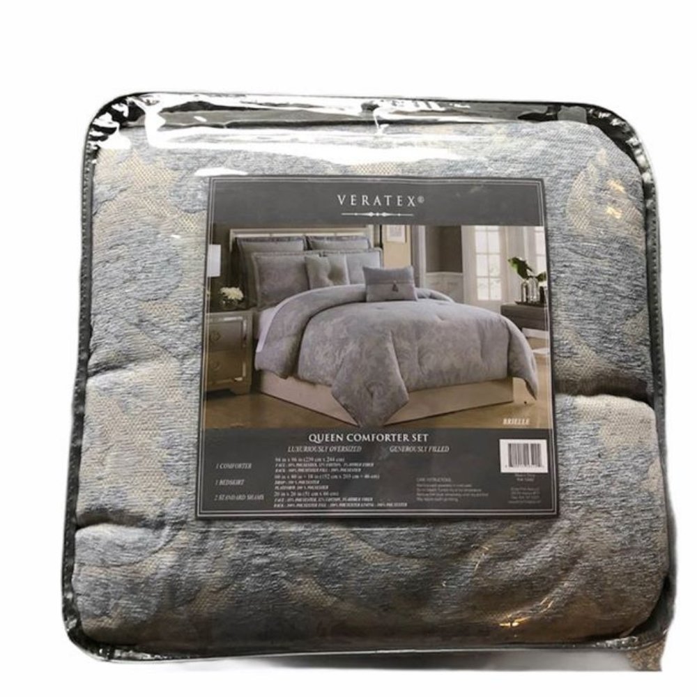 Blue Printed Queen Veratex Queen Comforter Set